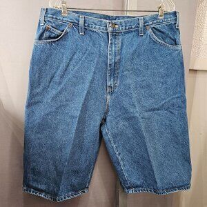 Dickies Denim Jean Shorts Mens Size 40 13" Inseam Relaxed Blue Cargo Carpenter